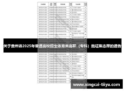 关于贵州省2025年普通高校招生体育类高职（专科）批征集志愿的通告